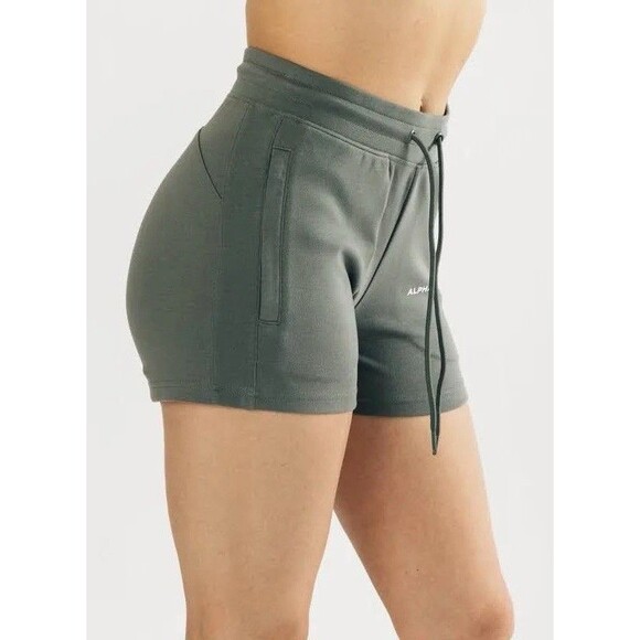 Alphalete Women's Essential Core Shorts Athletic Sweat Concrete Green Size S - Picture 13 of 15